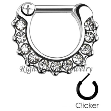 CZ Kristall gepflastert Nase Septum Piercing Schmuck Septum-Piercing